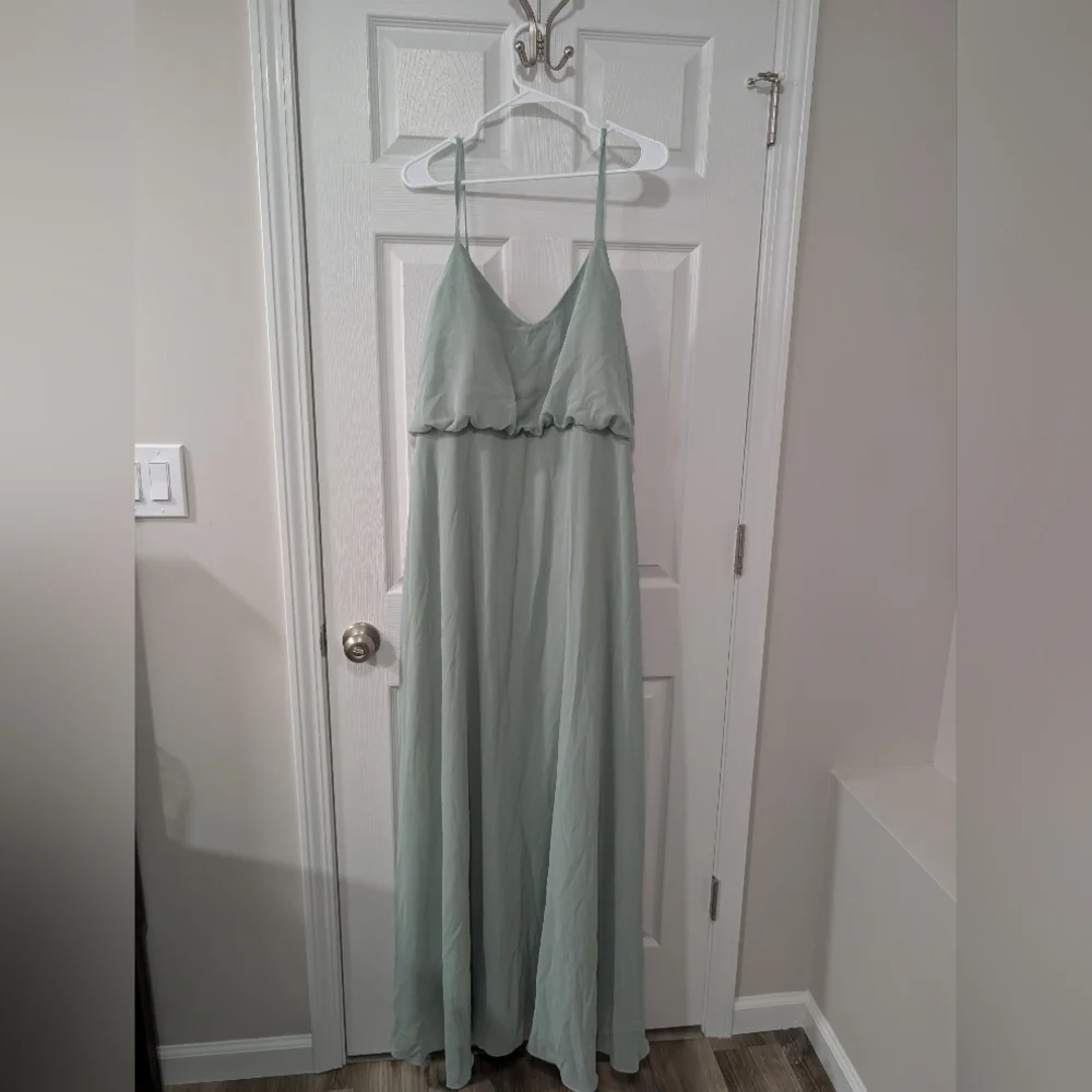 NWT Birdy Grey, Gwennie Dress, 1X, Sage, Chiffon Bridesmaid Formal Dress POCKETS - Picture 3 of 6